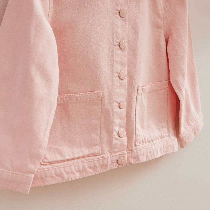 My Kids Personalised Pink Heart Denim Jacket