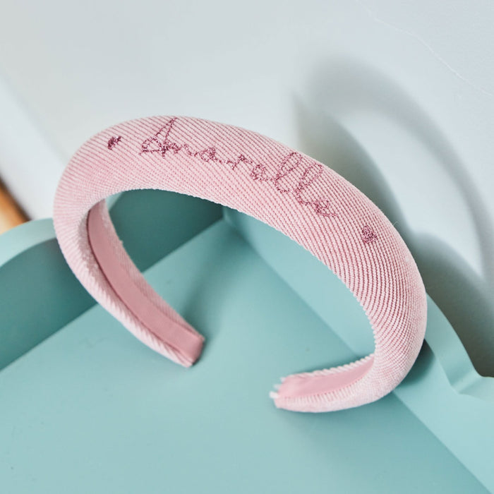 My Kids Personalised Pink Heart Padded Headband