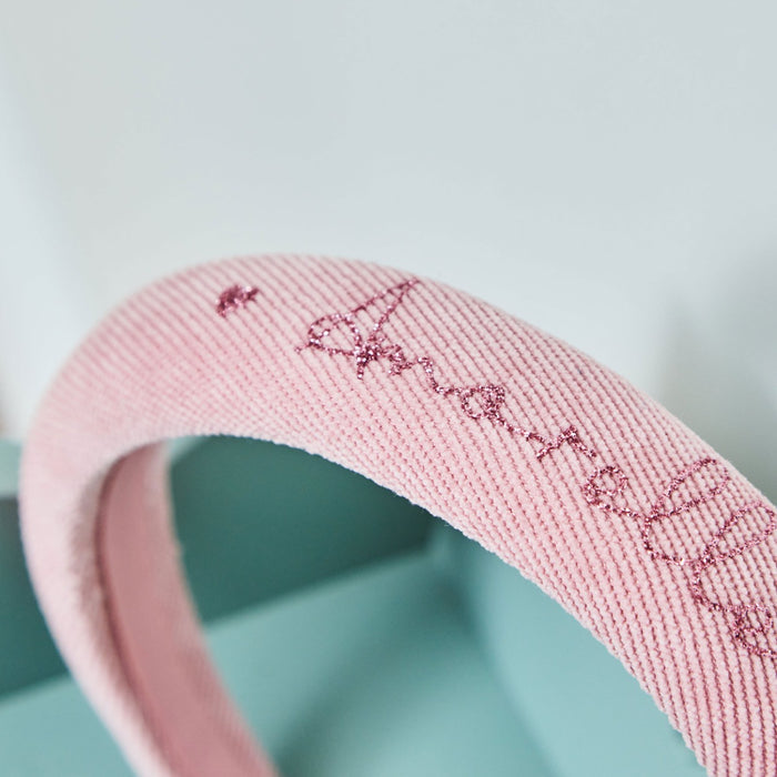My Kids Personalised Pink Heart Padded Headband