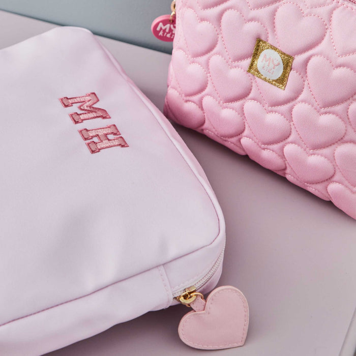 My Kids Personalised Pink Heart Pouch Set