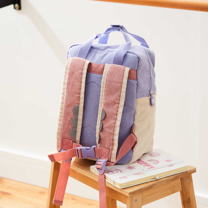 My Kids Personalised Pink Initial Cord Backpack with Grab Handle