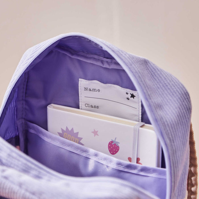 My Kids Personalised Pink Initial Cord Backpack with Grab Handle