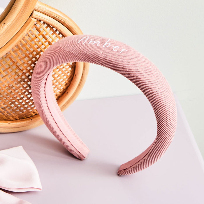 My Kids Personalised Pink Padded Headband