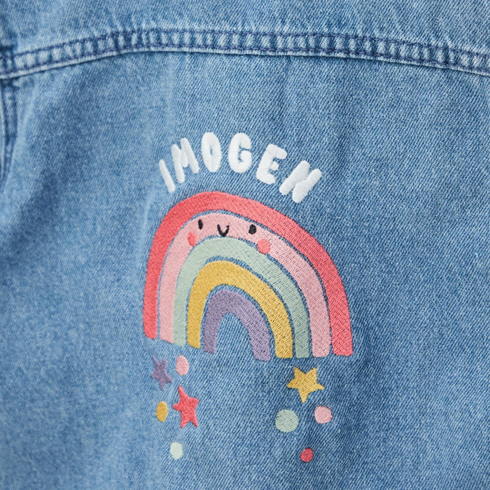 My Kids Personalised Rainbow Denim Jacket