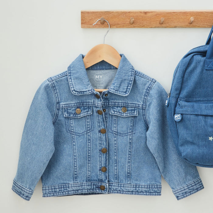 My Kids Personalised Rainbow Denim Jacket