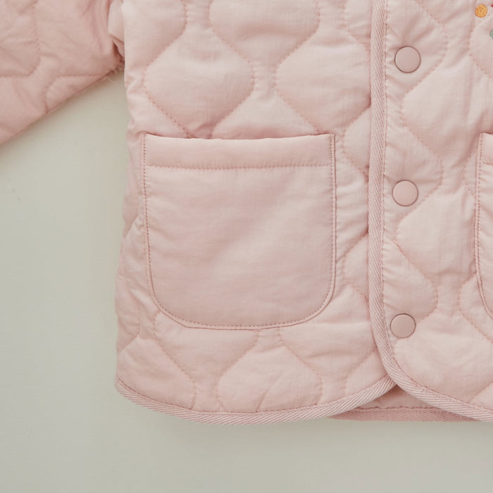 My Kids Personalised Rainbow Pink Quilted Jacket