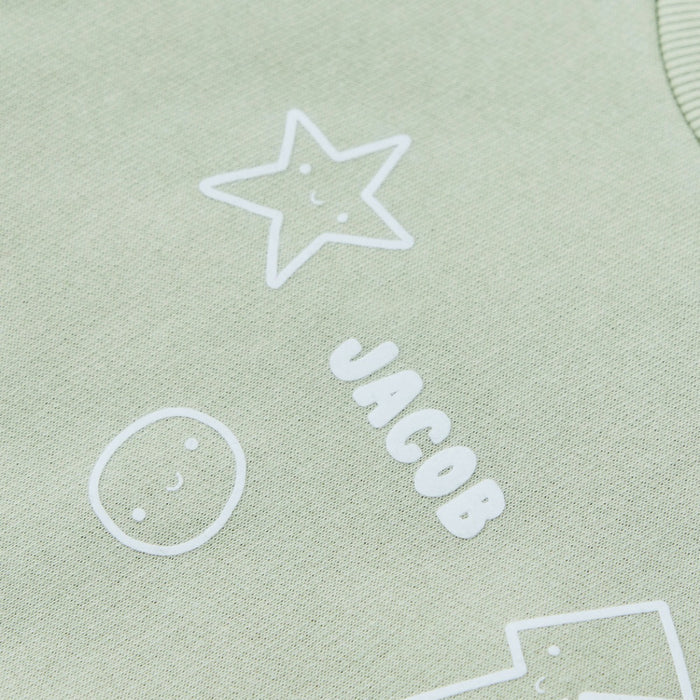 My Kids Personalised Three Logo Sage Sweatshirt