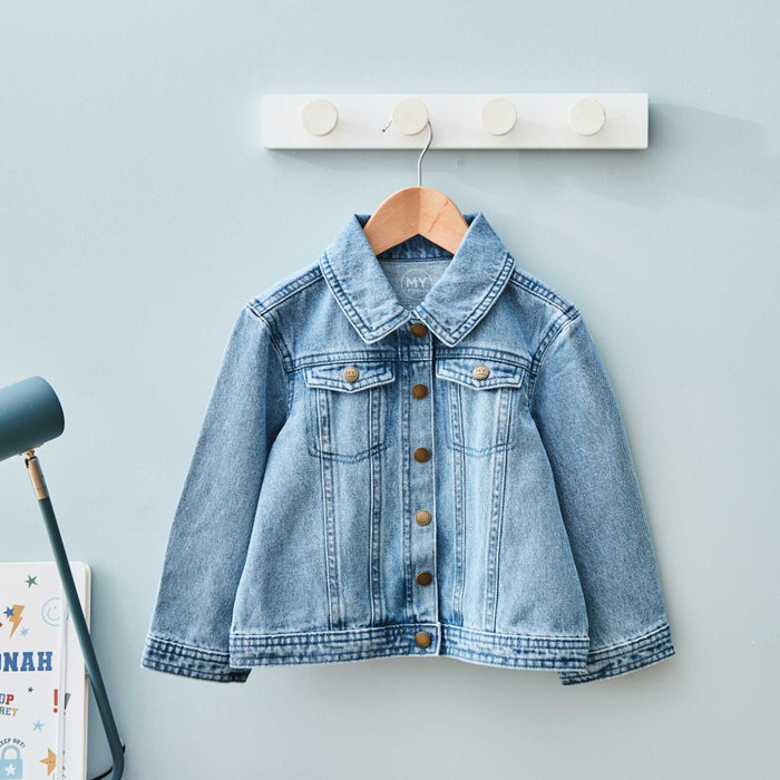 My Kids Personalised Varsity Embroidered Denim Jacket