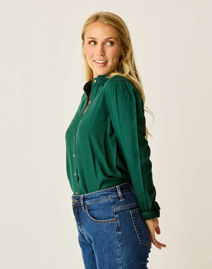Nadia Twill Shirt: Bistro