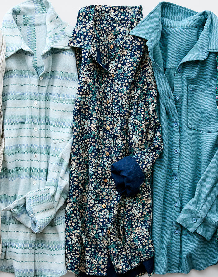 Nadia Twill Shirt: Navy Ditsy - FINAL SALE
