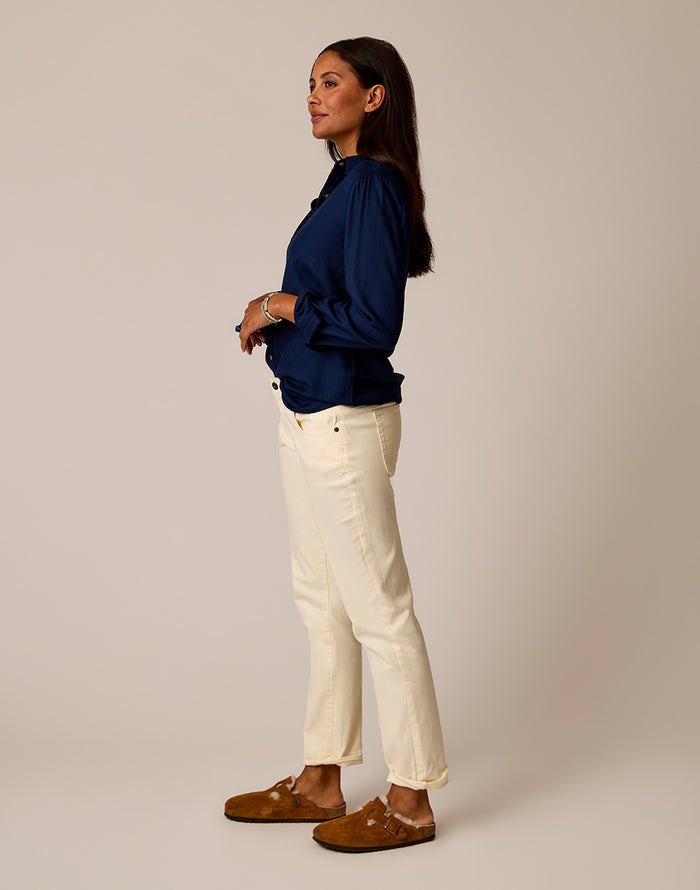 Nadia Twill Shirt: Navy