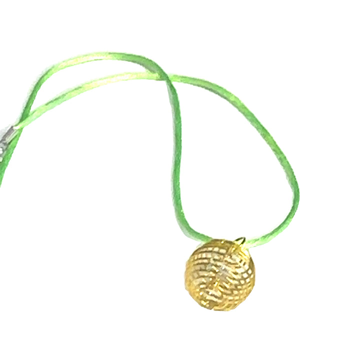 One light green necklace with gold  cage