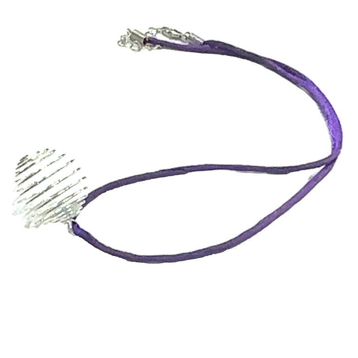 One purple necklace with silver cage