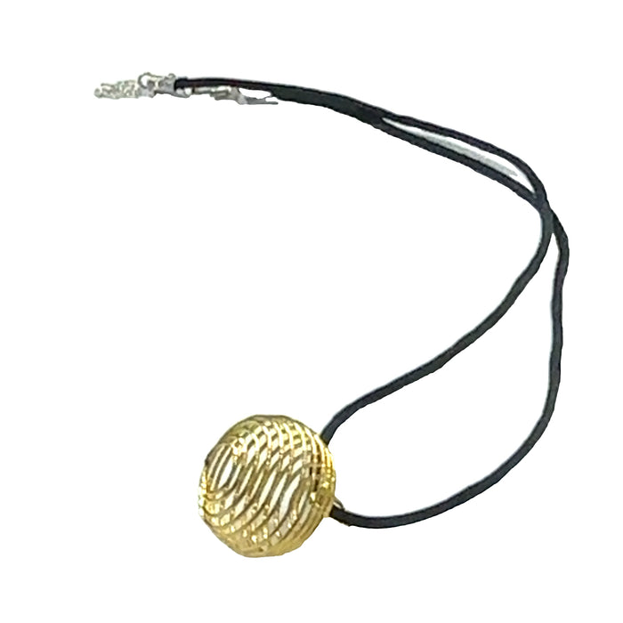 One purple necklace with gold cage