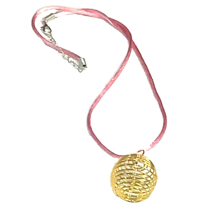 One pink necklace with gold  cage