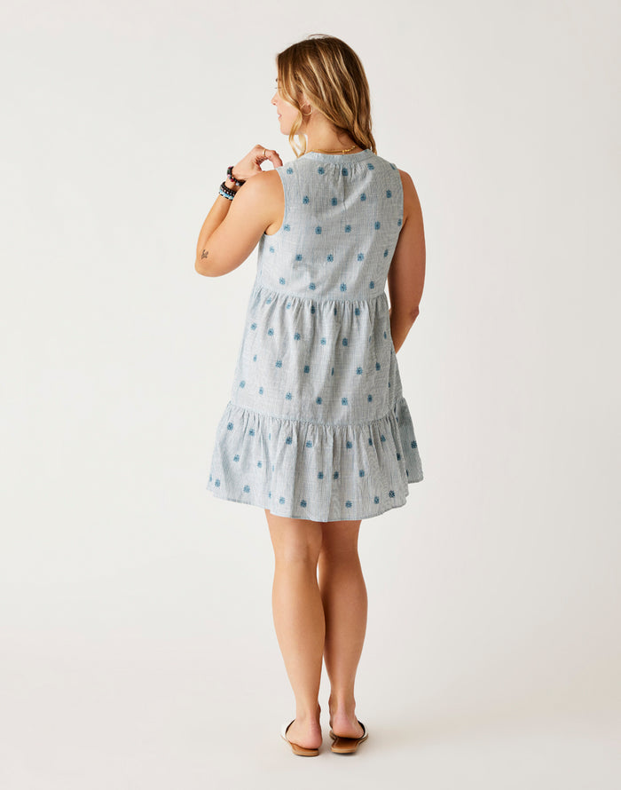 Nellie Eyelet Dress: Azul - FINAL SALE