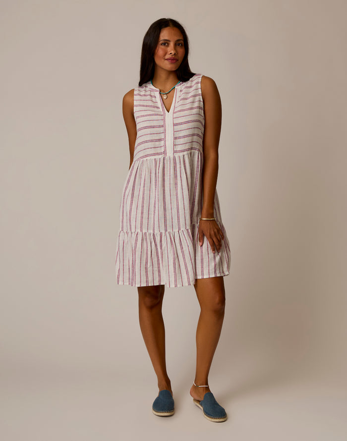 Nellie Linen Dress: Kentucky Stripe