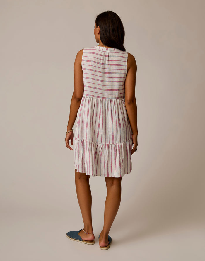 Nellie Linen Dress: Kentucky Stripe