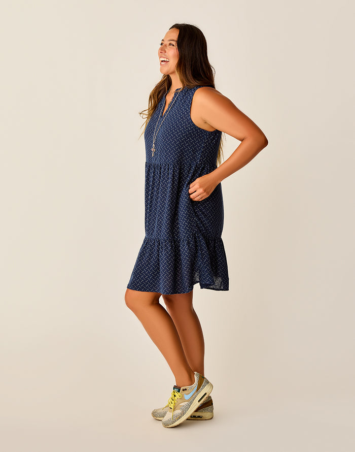 Nellie Linen Dress: Navy Disco - FINAL SALE