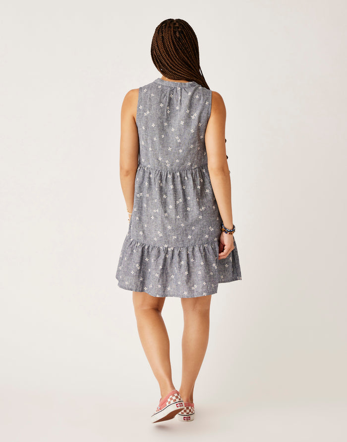 Nellie Linen Dress: Navy Floral - FINAL SALE