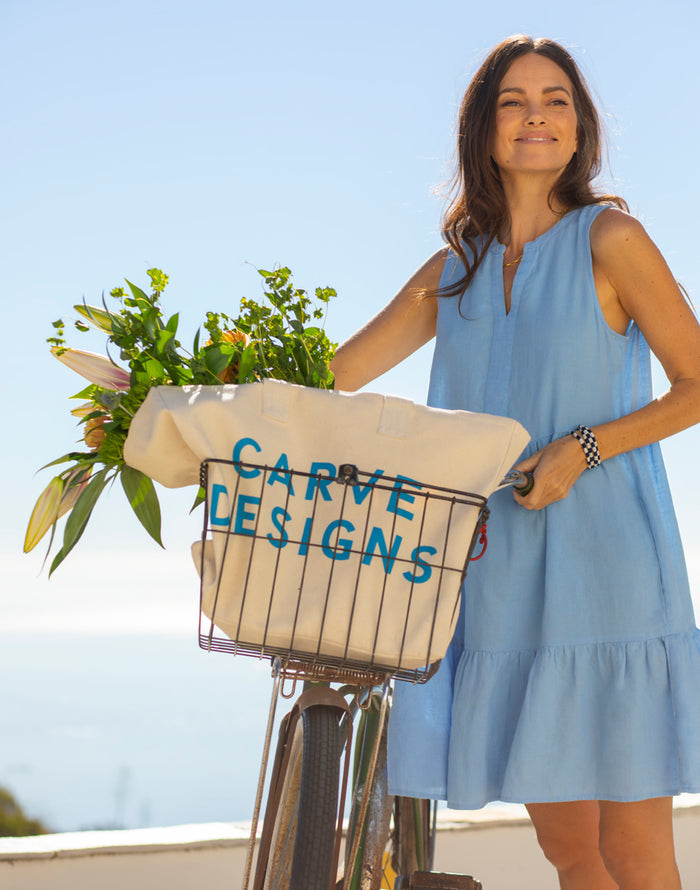 Nellie Linen Dress: Sky Blue Chambray - FINAL SALE