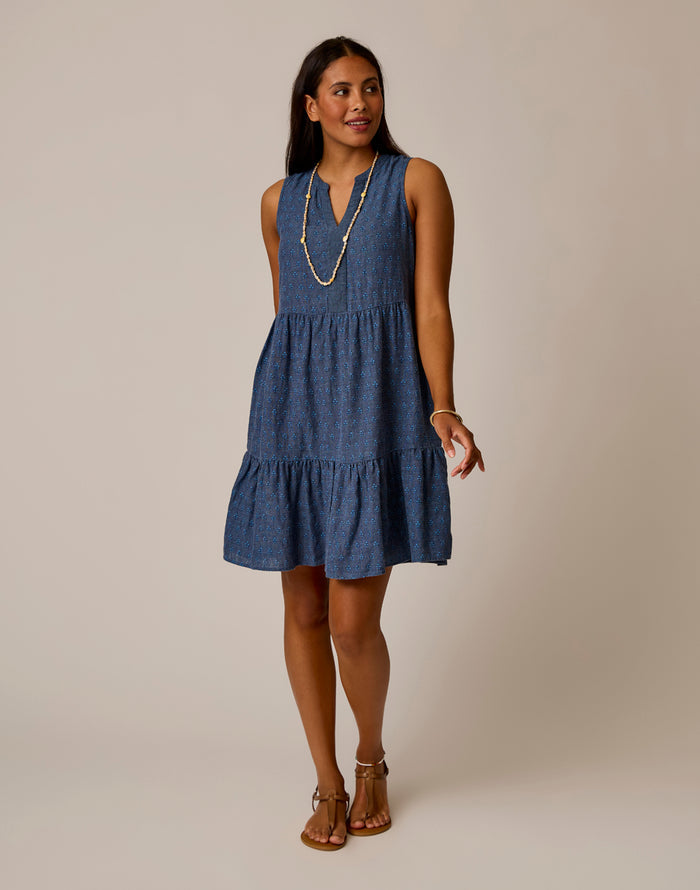 Nellie Linen Dress: Tossed Batik