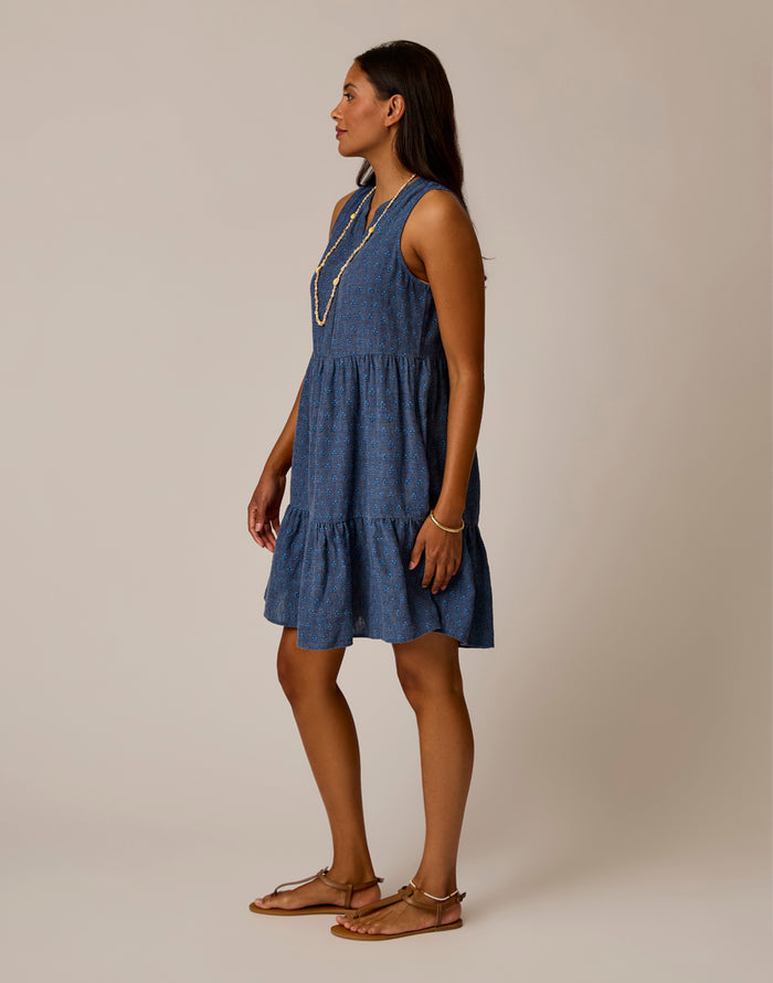 Nellie Linen Dress: Tossed Batik