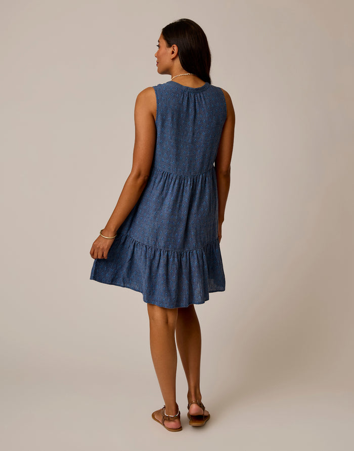 Nellie Linen Dress: Tossed Batik