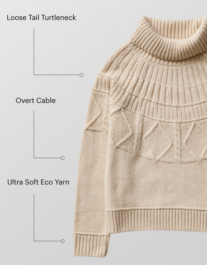 Neve Cable Turtleneck: Birch
