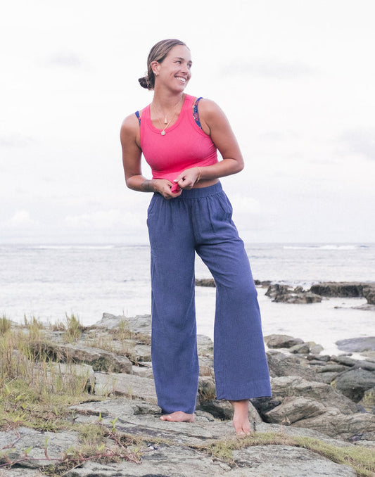 Nico Linen Pant: Captain Chambray