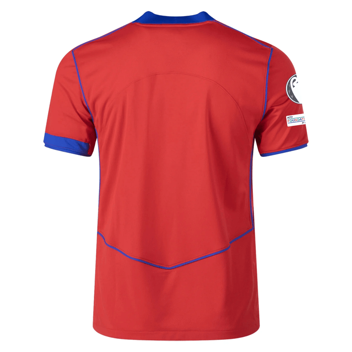 Nike Men's Paris Saint - Germain T90 Third Jersey w/ Champions League Patches 25/26 (Sport Red/Hyper Royal) | SoccerWearhouse