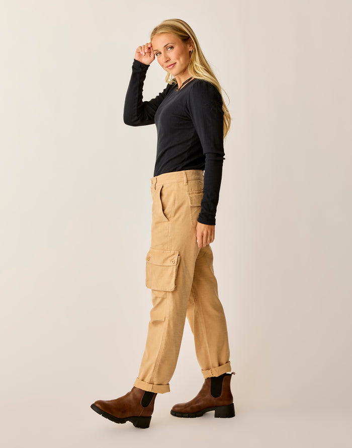 Nina Cargo Pant: Camel
