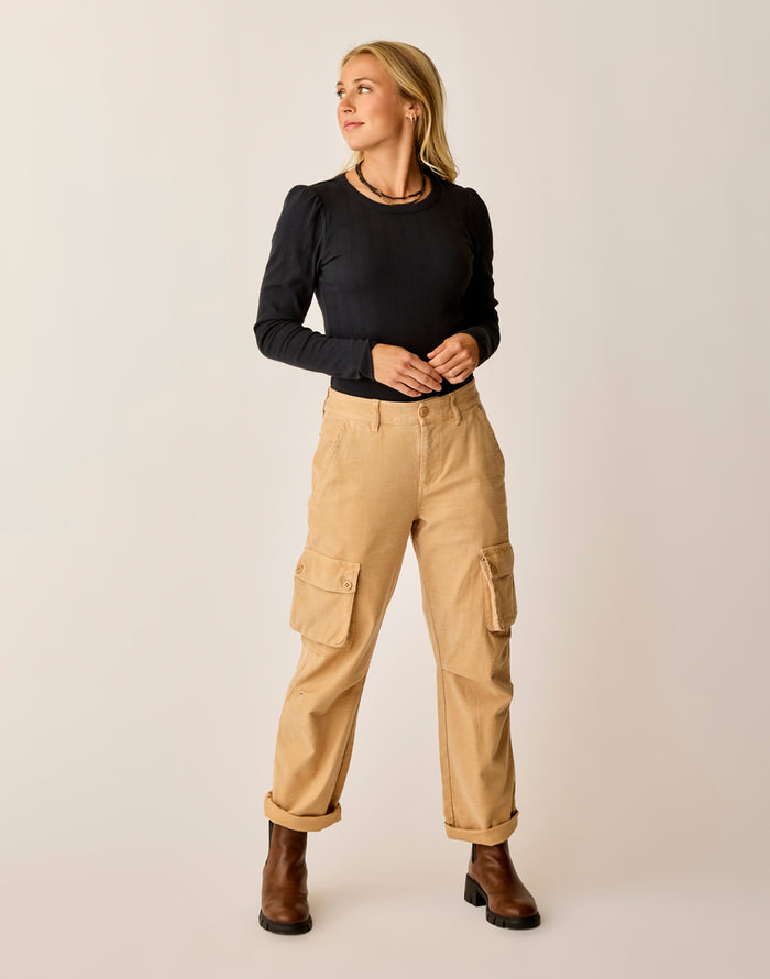 Nina Cargo Pant: Camel