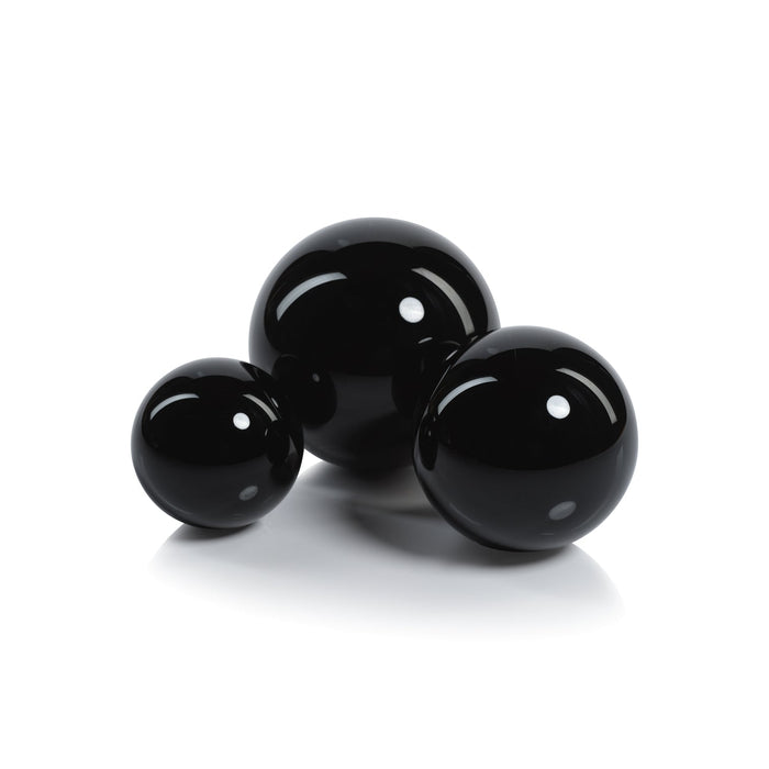 Noir Crystal Glass Fill Ball - Black - Decorative Accessories by Carlyle Avenue