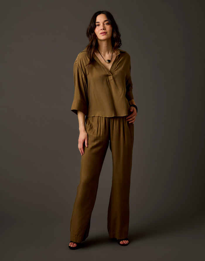 Nova Kindsilk Top: Teak