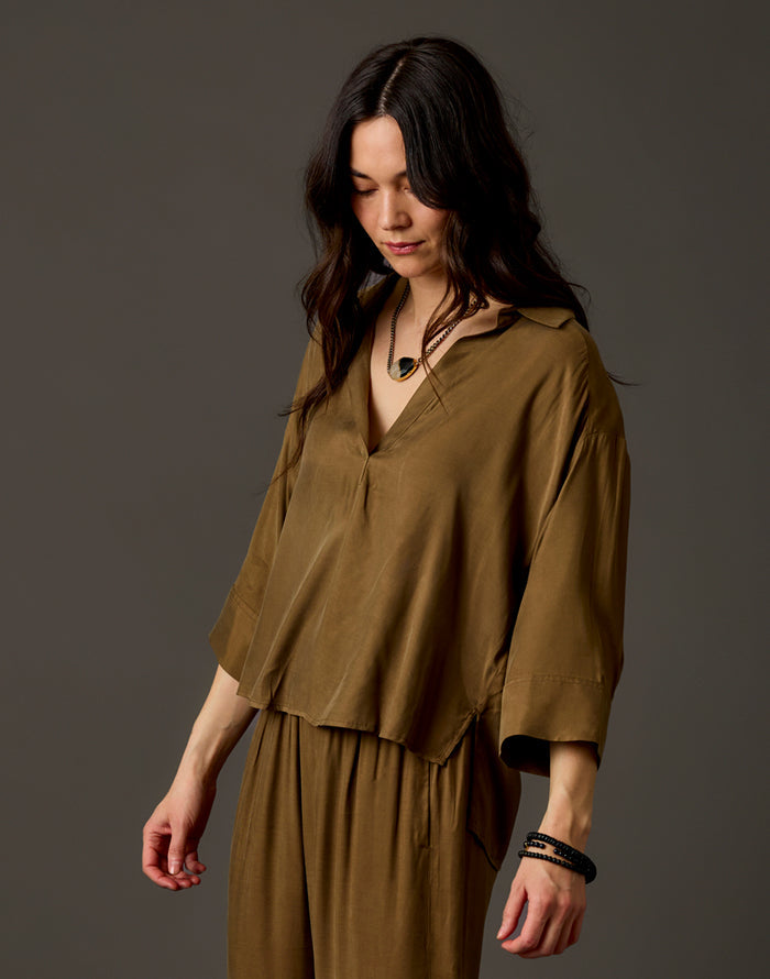 Nova Kindsilk Top: Teak