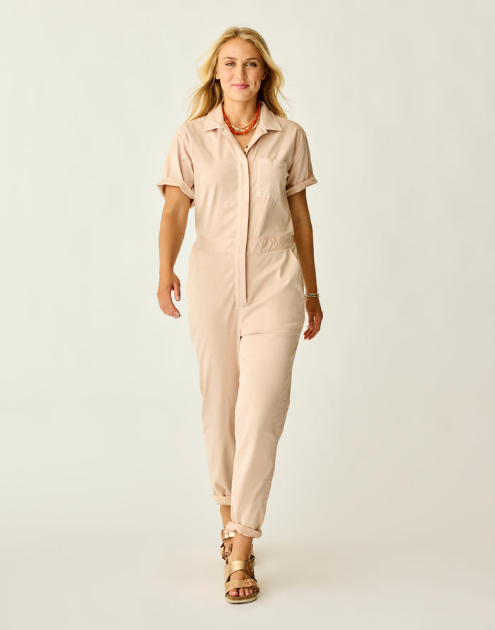 Nyla Twill Jumpsuit: Biscuit - FINAL SALE