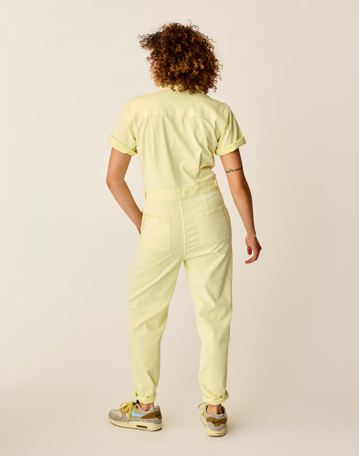 Nyla Twill Jumpsuit: Light Limeade - FINAL SALE