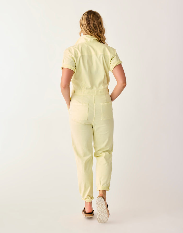 Nyla Twill Jumpsuit: Light Limeade - FINAL SALE