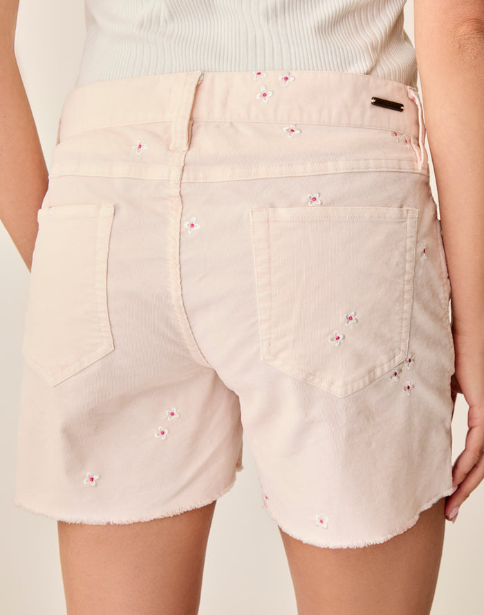 Oahu 4" Short: Pastel Embroidery - FINAL SALE
