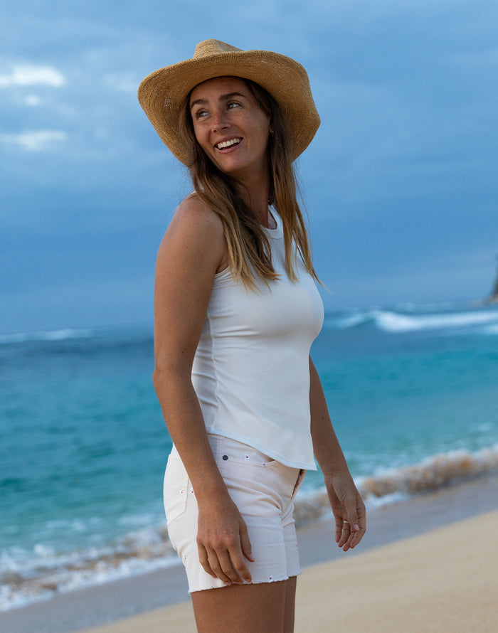 Oahu 4" Short: Pastel Embroidery - FINAL SALE