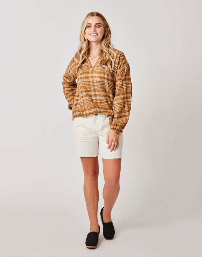 Oahu 6" Railroad Stripe Short: Birch Stripe - FINAL SALE