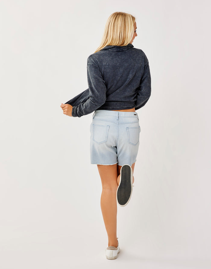 Oahu 6" Railroad Stripe Short: Indigo Stripe - FINAL SALE