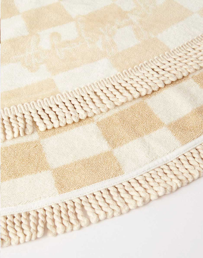Oasis Round Towel: Cream & Beige