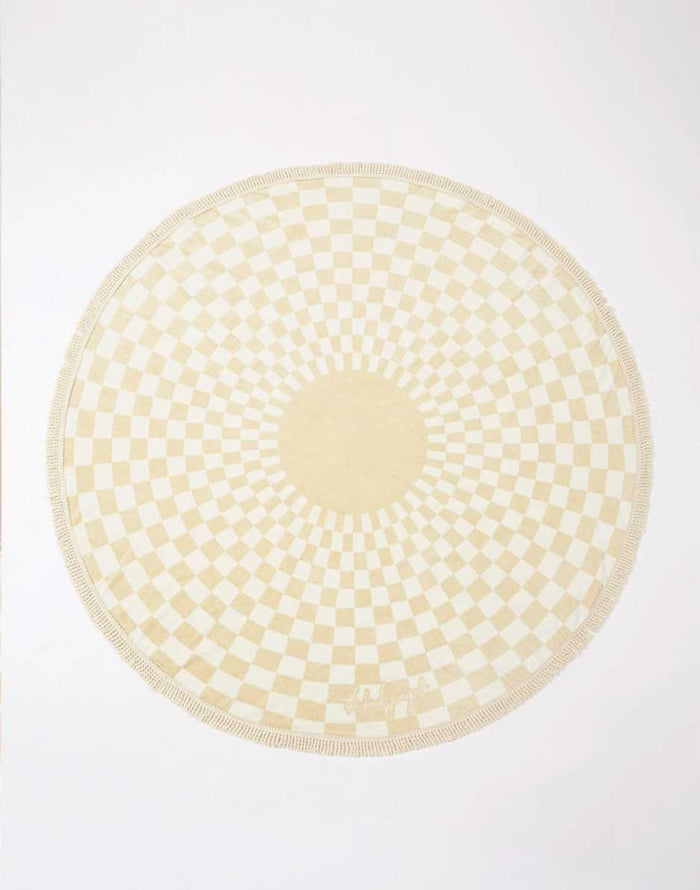 Oasis Round Towel: Cream & Beige