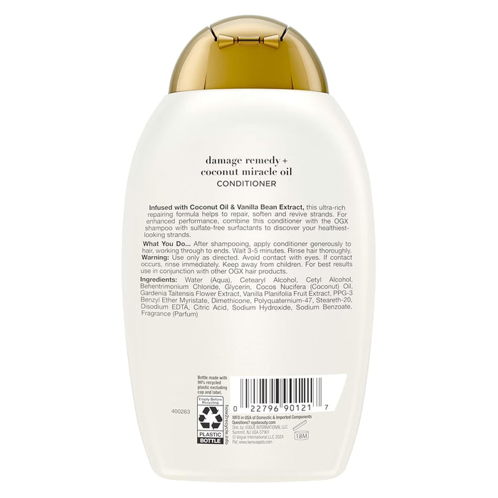 OGX Extra Strength Damage Remedy + Coconut Miracle Oil Conditioner 13 oz - 4 Pack