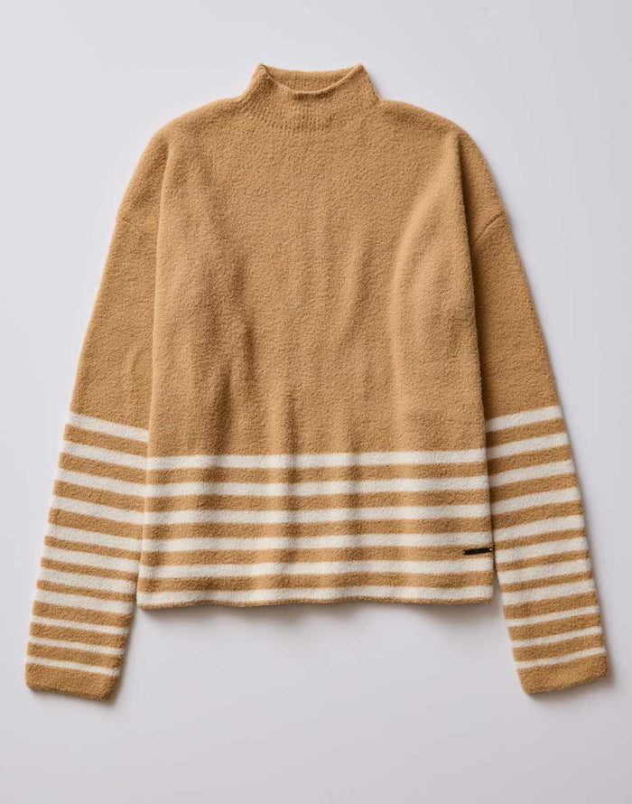 Olivia Plush Sweater: Camel Stripe