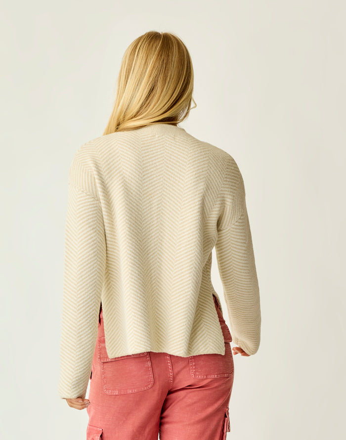 Olivia Plush Sweater: Cement Herringbone