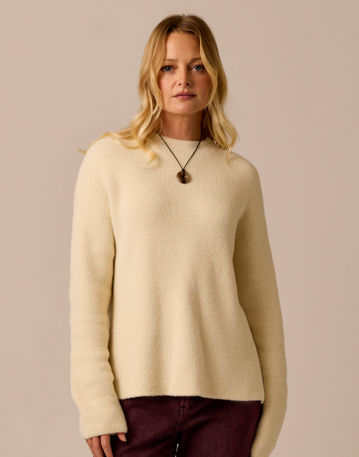 Olivia Plush Sweater: Cream