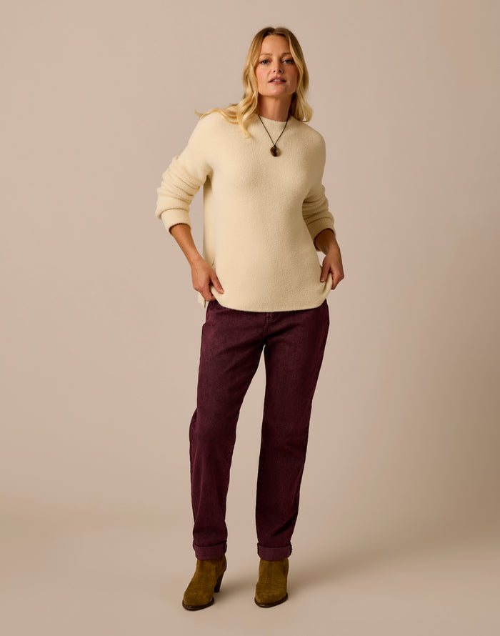 Olivia Plush Sweater: Cream